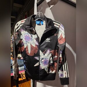 Adidas Black Floral Track Jacket